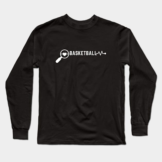 Basketball Heartbeat Shirt Long Sleeve T-Shirt by ONEWORDSHIRT